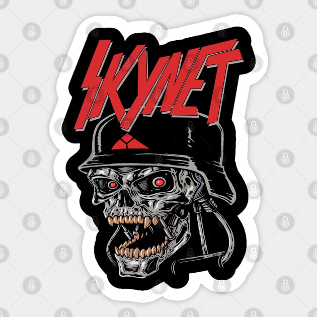 "SKYNET SCREAM" (FRONT AND BACK) Sticker by joeyjamesartworx